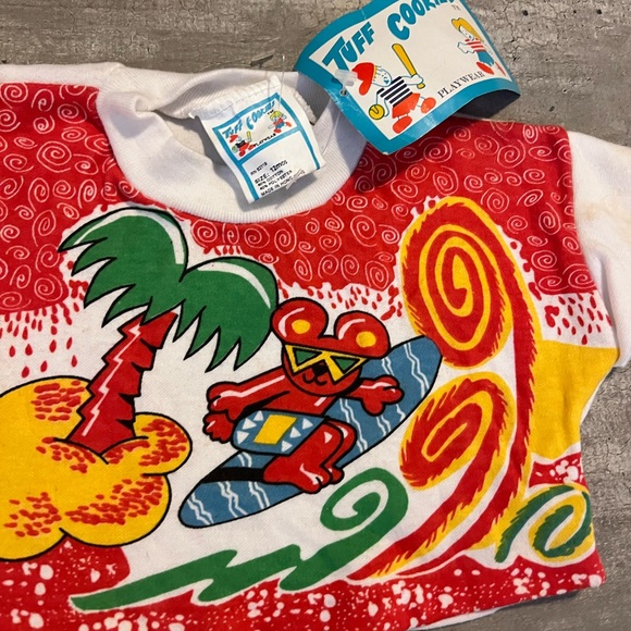 Vintage Tuff Cookies Toddler bear Beach Graphic Tank Top Sz 12 Months Hongkong - Picture 3 of 11